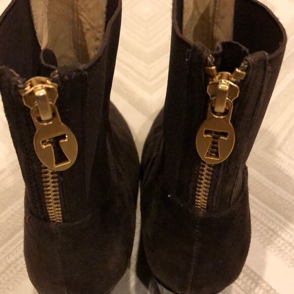 Taryn Rose Brown Suede Wedge Low Boots - Picture 3 of 8